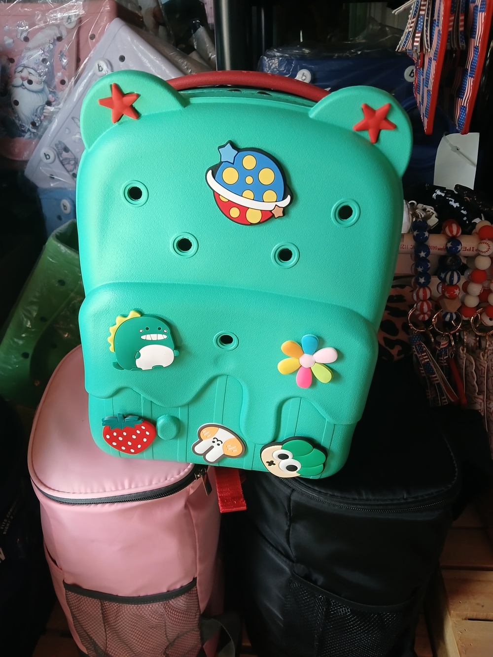 Green Shaped Kids Backpack Bogg Like.